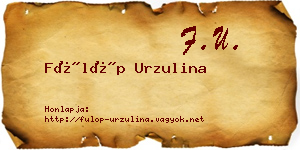 Fülöp Urzulina névjegykártya