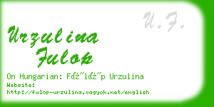 urzulina fulop business card